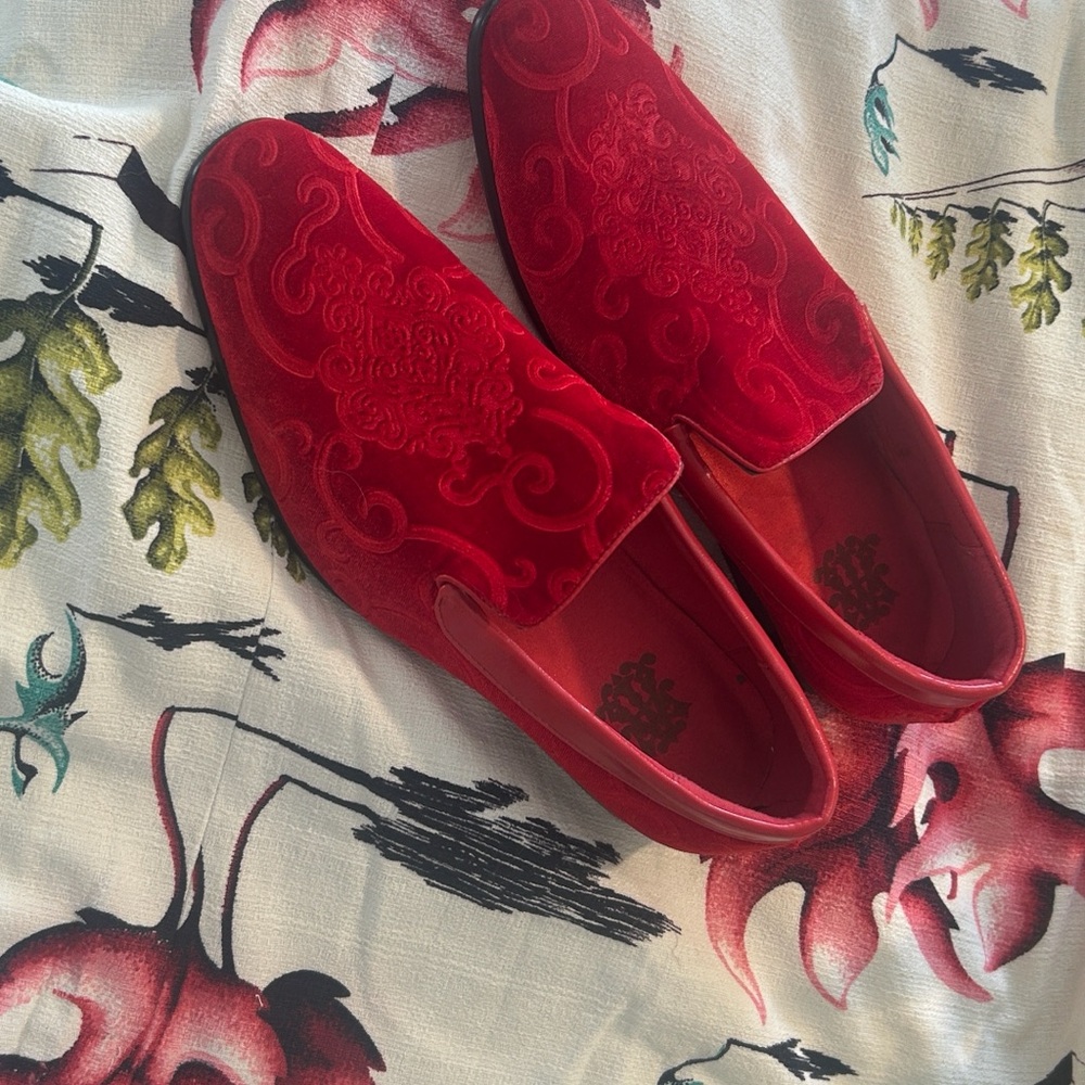 Red Velvet Loafers